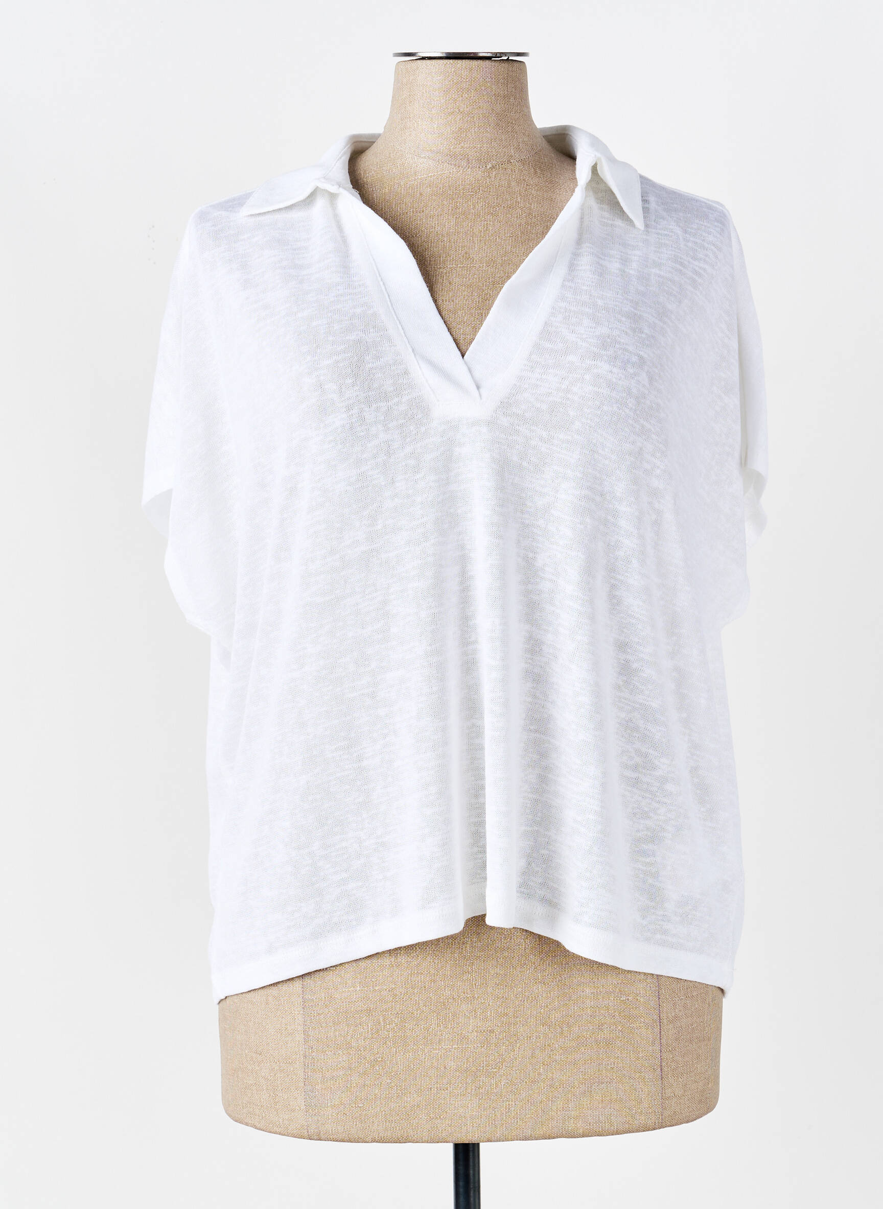 Tricou țesătură jersey mâneci scurte alb MARBLE femeie