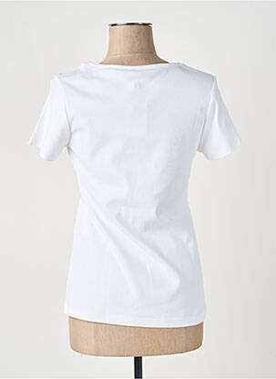 Tricou croială dreaptă mâneci scurte alb MARBLE femeie
