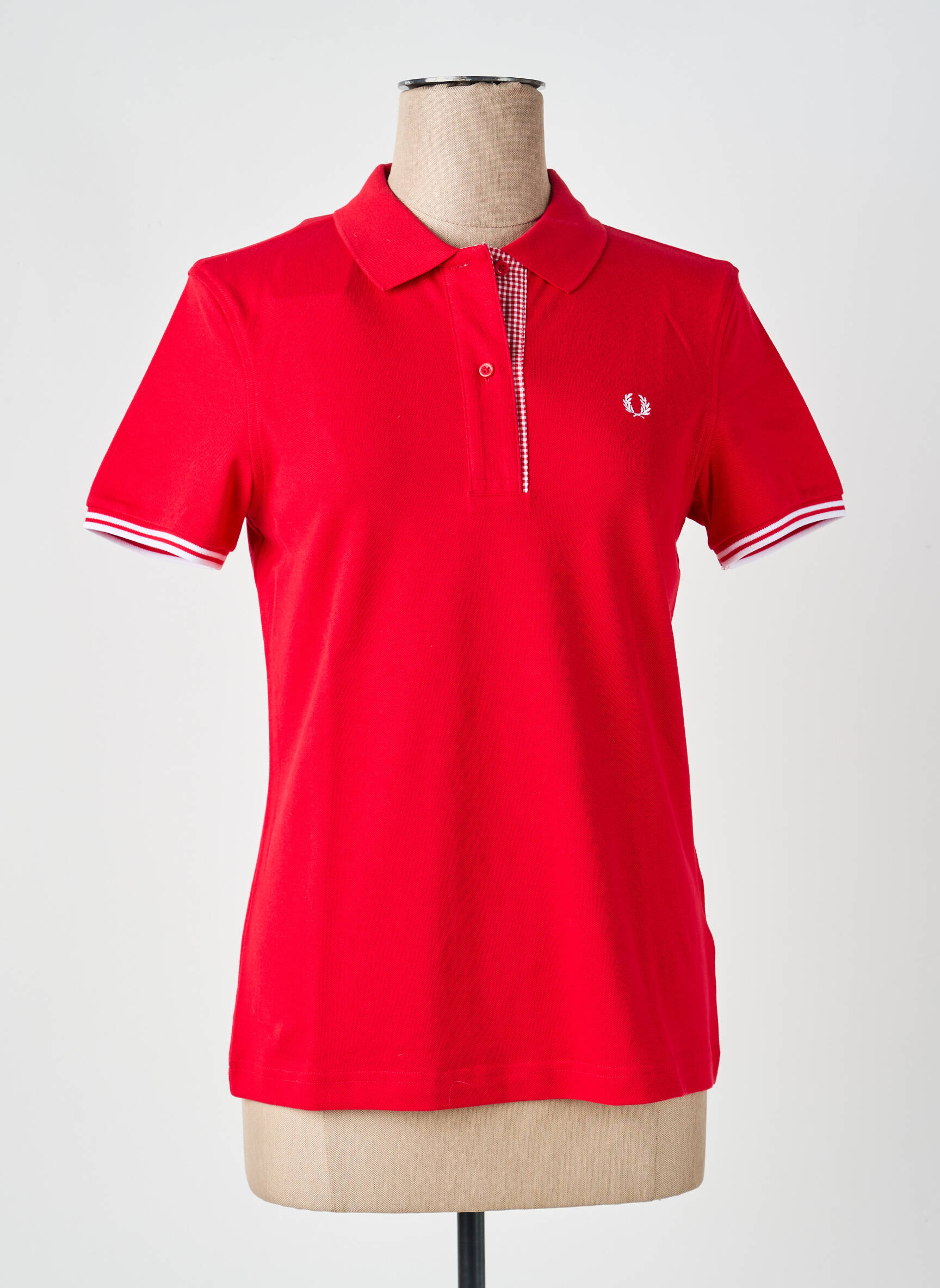 Polo închidere cu nasturi pe față mâneci scurte roșu FRED PERRY femeie