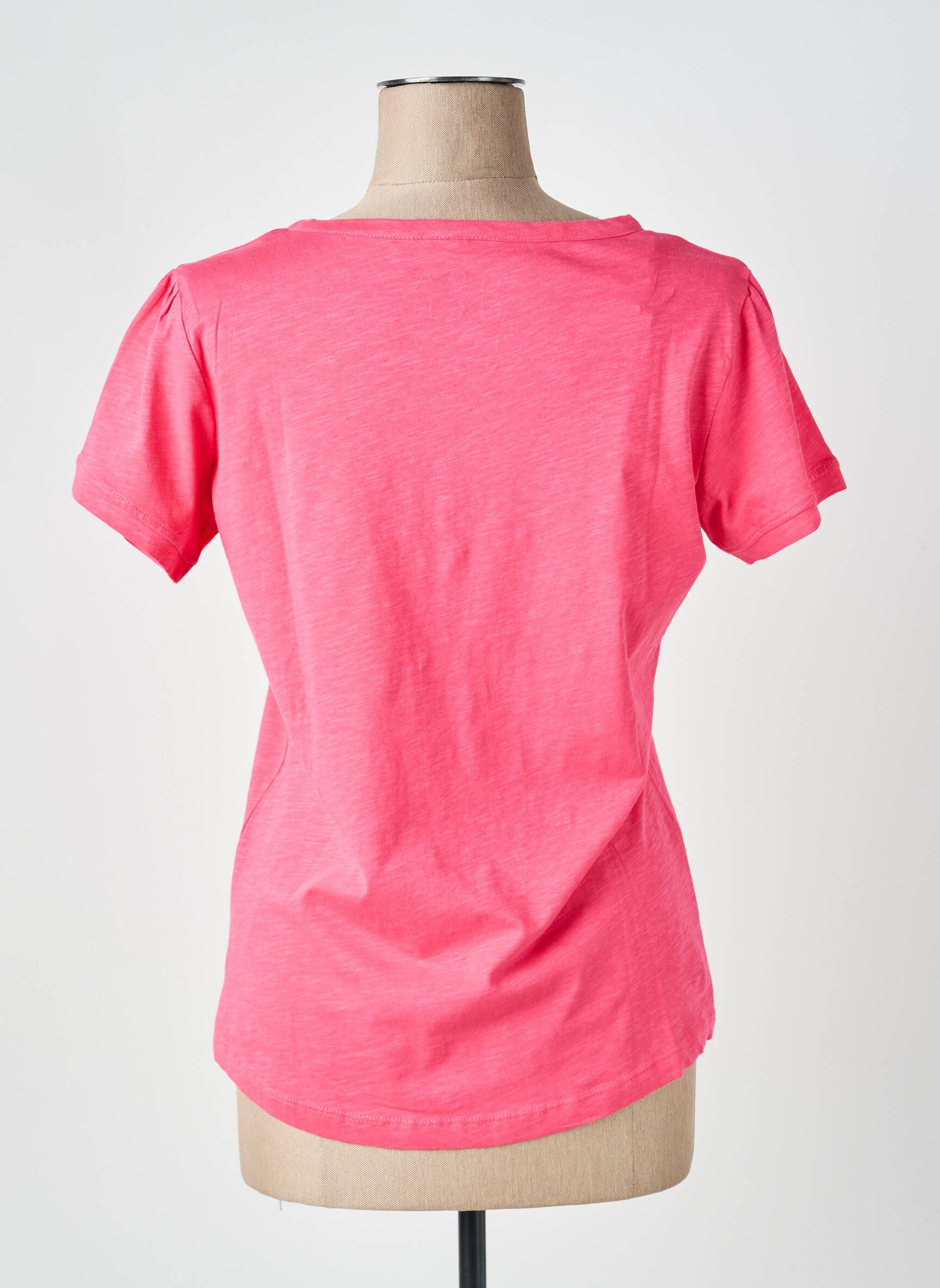Tricou guler în v mâneci scurte roz IL GRANCHIO femeie