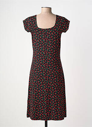 Rochie midi imprimeu fantezie mâneci scurte negru KING LOUIE femeie