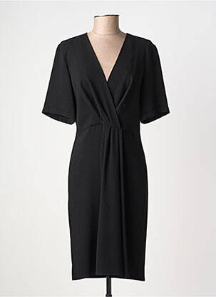 Rochie midi țesătură crep mâneci scurte negru GERARD DAREL femeie