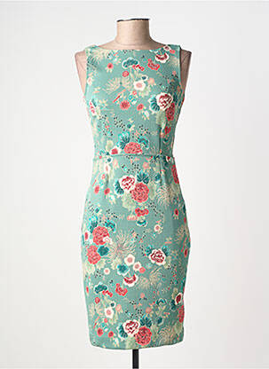 Rochie midi imprimeu floral fără mâneci verde KING LOUIE femeie