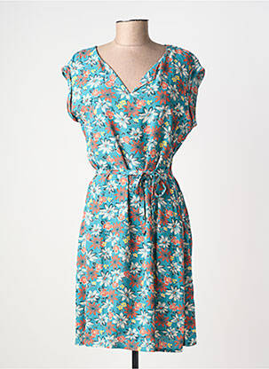 Rochie midi imprimeu floral mâneci scurte verde KING LOUIE femeie