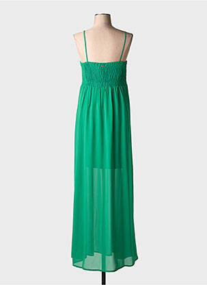 Rochie lungă țesătură crep bretele subțiri verde GAUDI femeie
