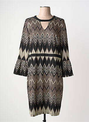 Rochie midi mâneci 3/4 mâneci 3/4 auriu K-DESIGN femeie