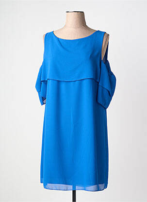 Rochie scurtă croială fluidă mâneci scurte albastru GAUDI femeie