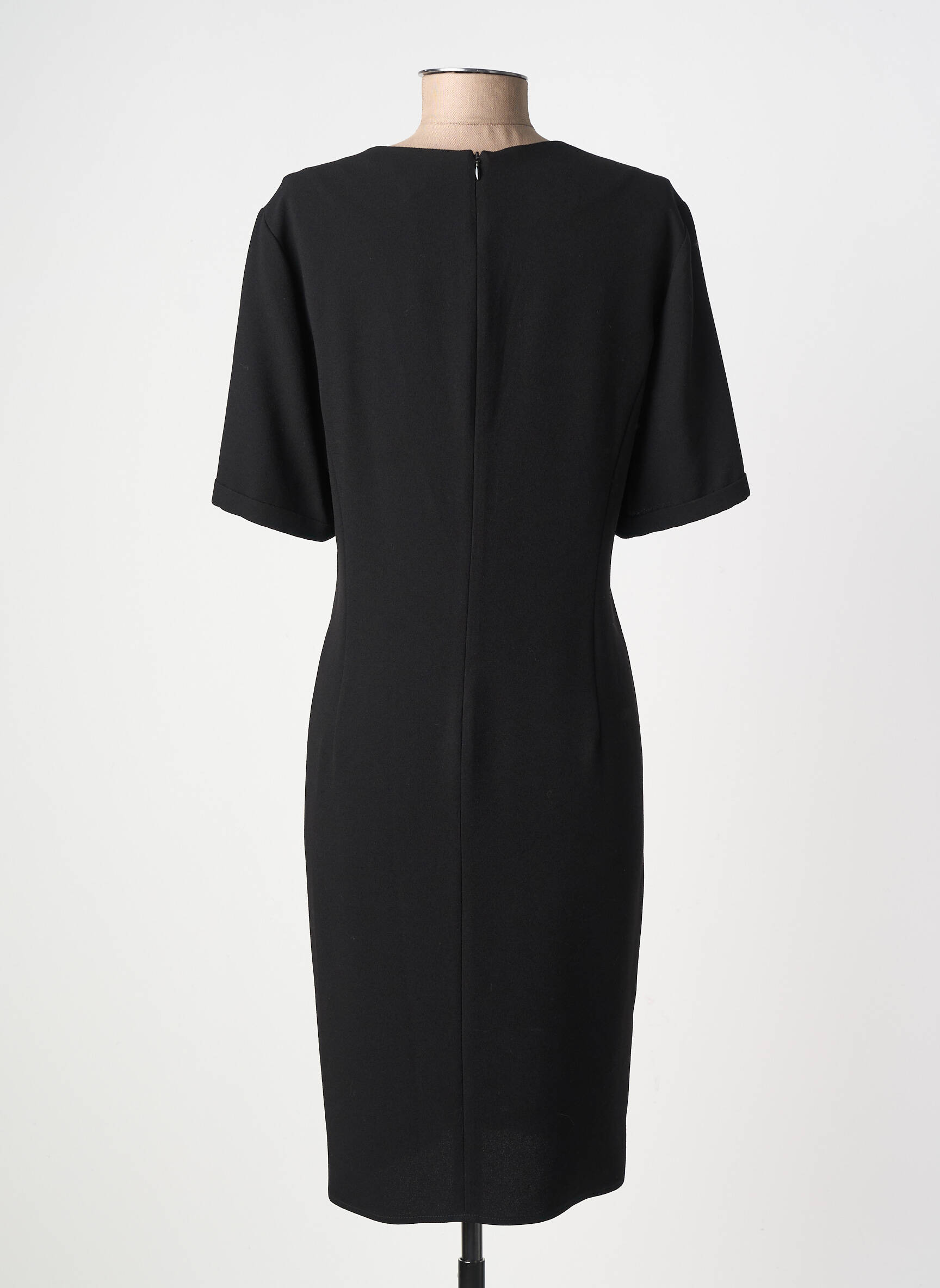 Rochie midi țesătură crep mâneci scurte negru GERARD DAREL femeie