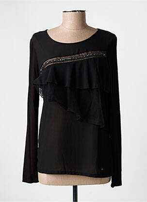 Top elasticitate mâneci lungi negru GAUDI femeie