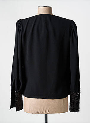 Top țesătură crep mâneci lungi negru ACCESS femeie
