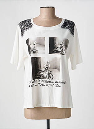 Tricou imprimeu fantezie mâneci scurte alb BRIGITTE BARDOT femeie