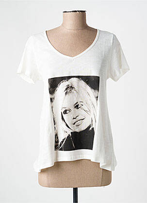 Tricou imprimeu fantezie mâneci scurte alb BRIGITTE BARDOT femeie