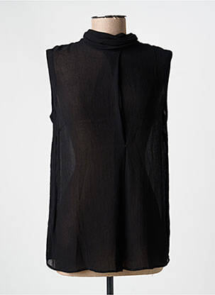 Top țesătură crep fără mâneci negru 0039 ITALY femeie