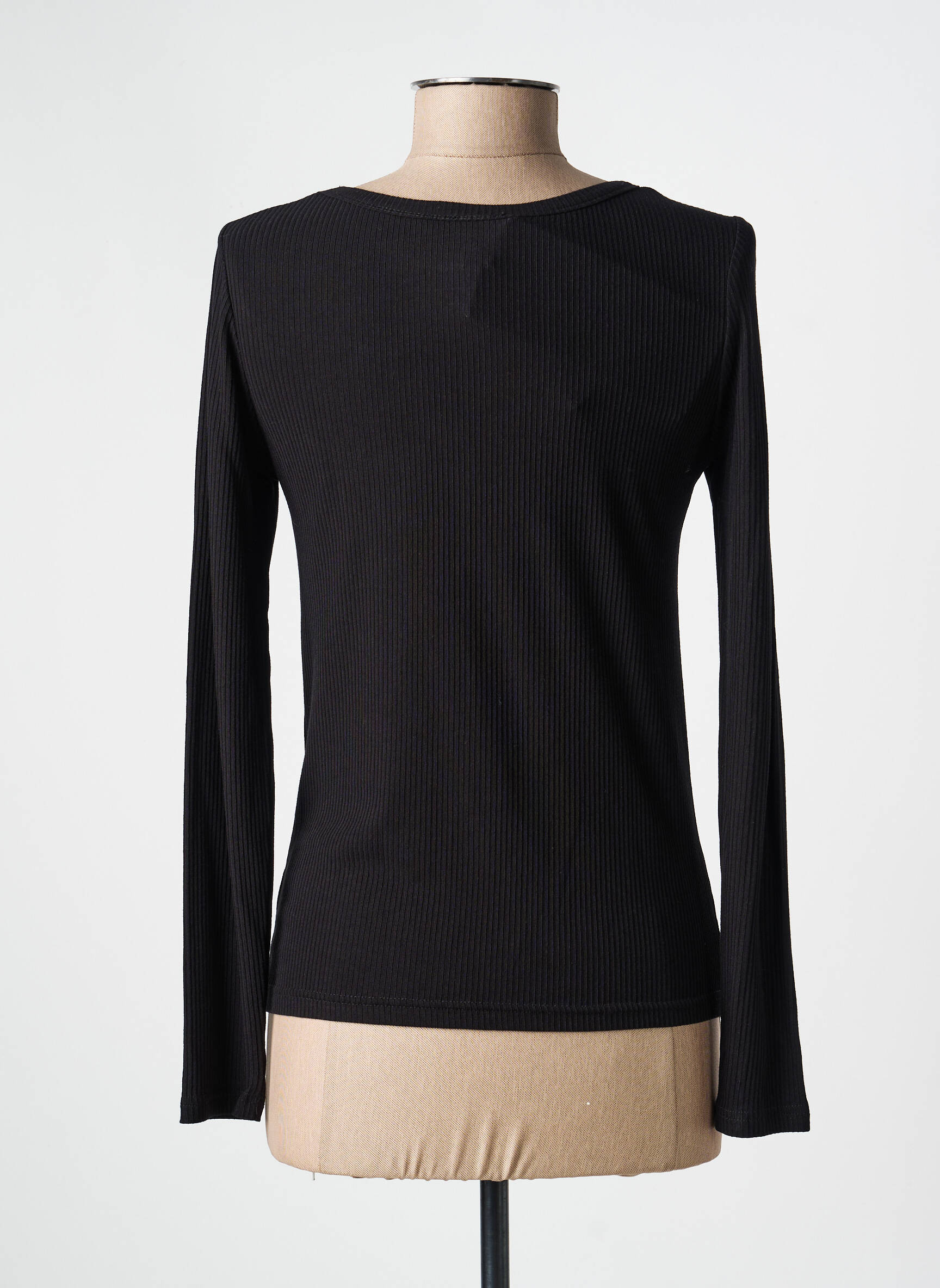Top elasticitate mâneci lungi negru NÜ femeie