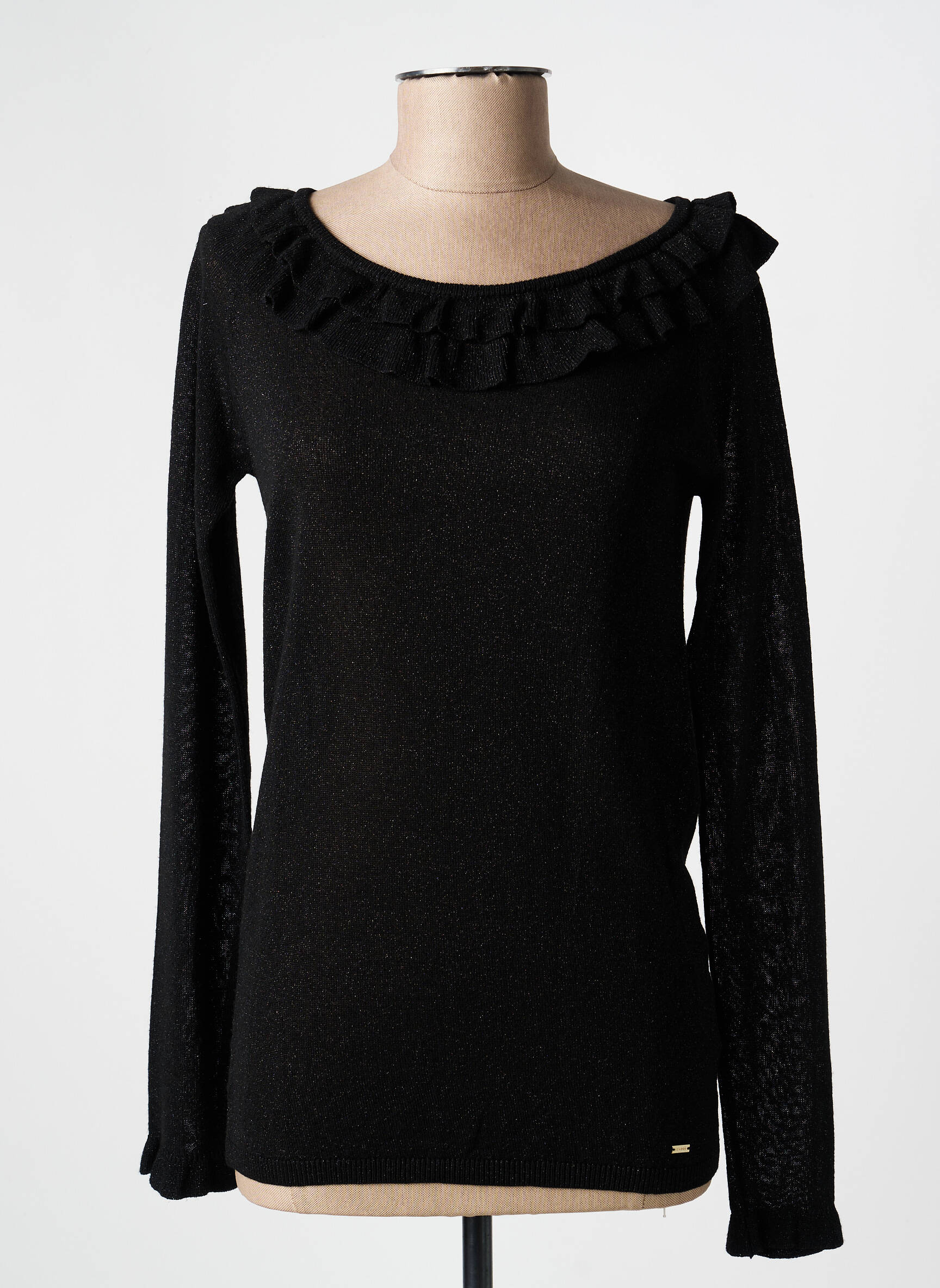 Top elasticitate mâneci lungi negru GAUDI femeie