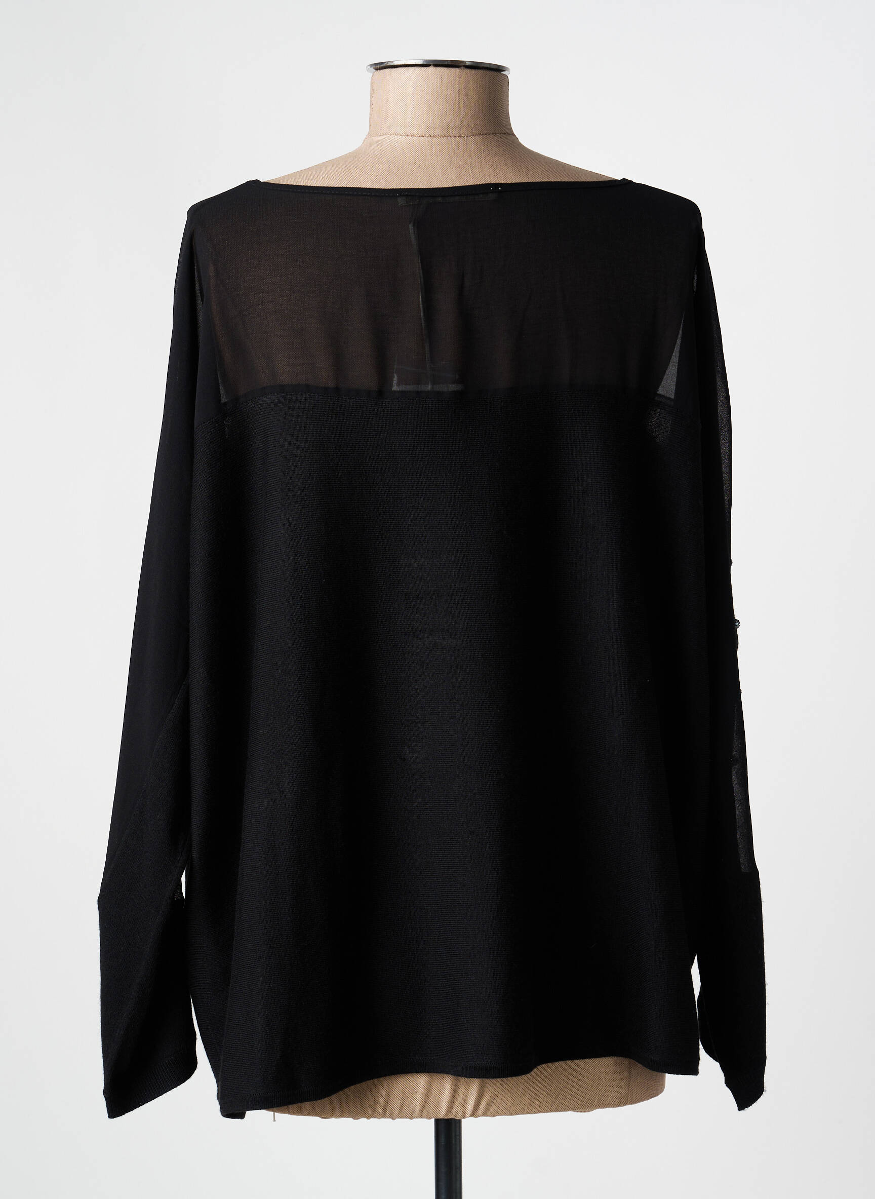 Top elasticitate mâneci lungi negru GAUDI femeie