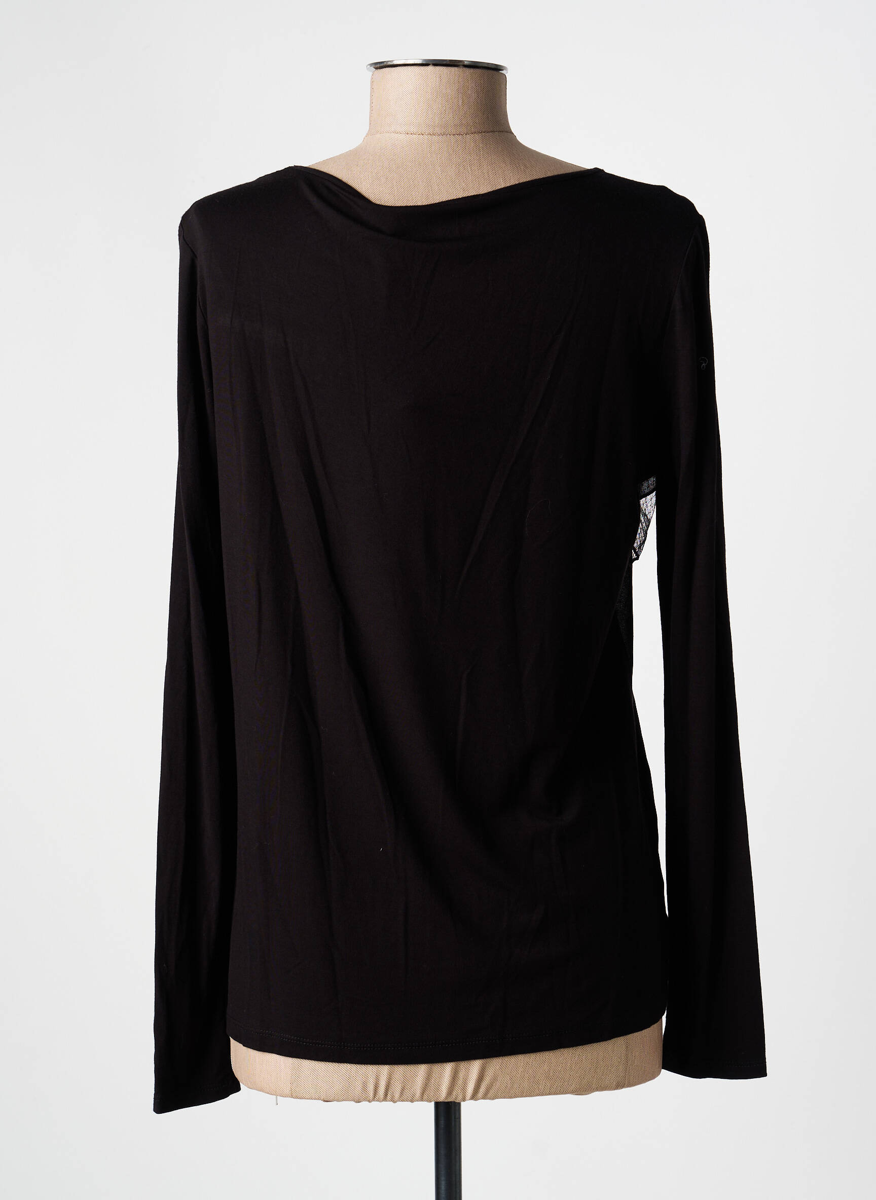 Top elasticitate mâneci lungi negru GAUDI femeie