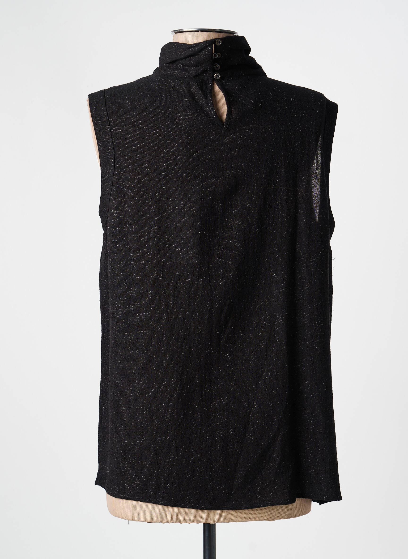 Top elasticitate mâneci scurte negru 0039 ITALY femeie