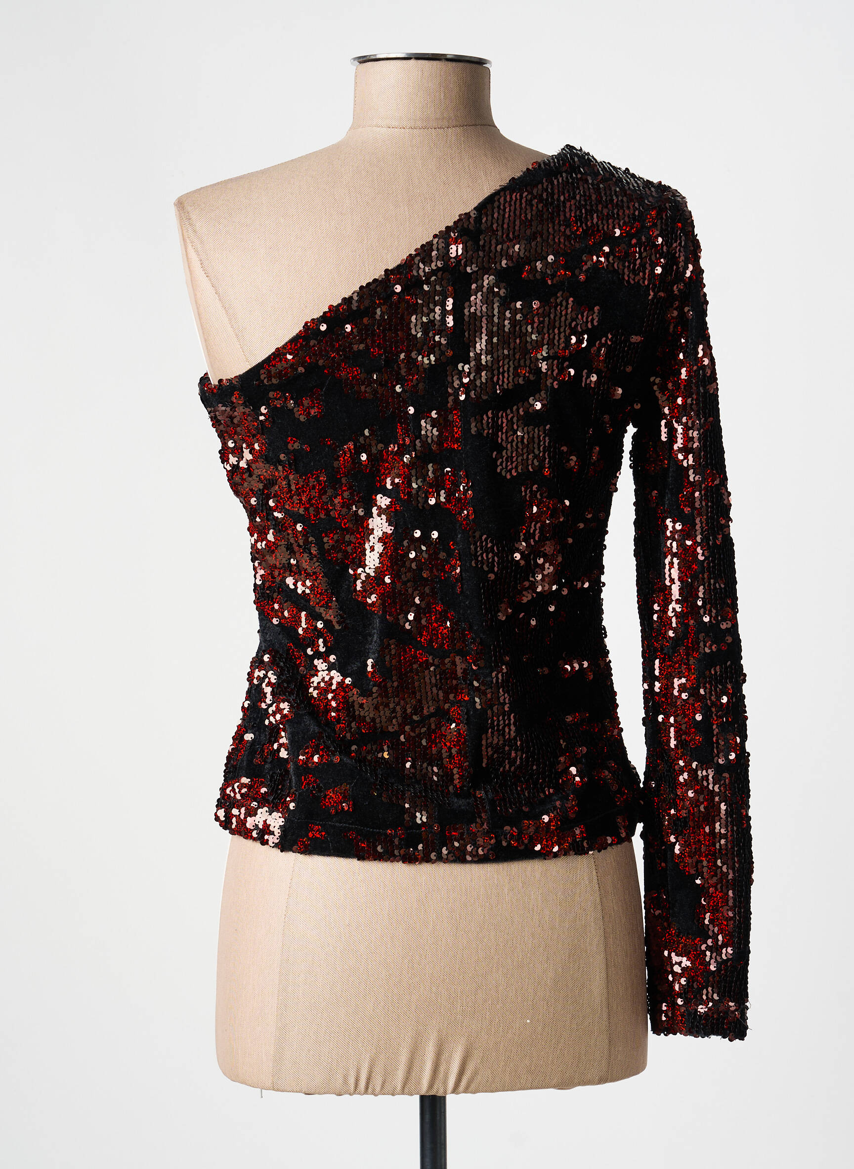 Top elasticitate mâneci lungi negru GAUDI femeie