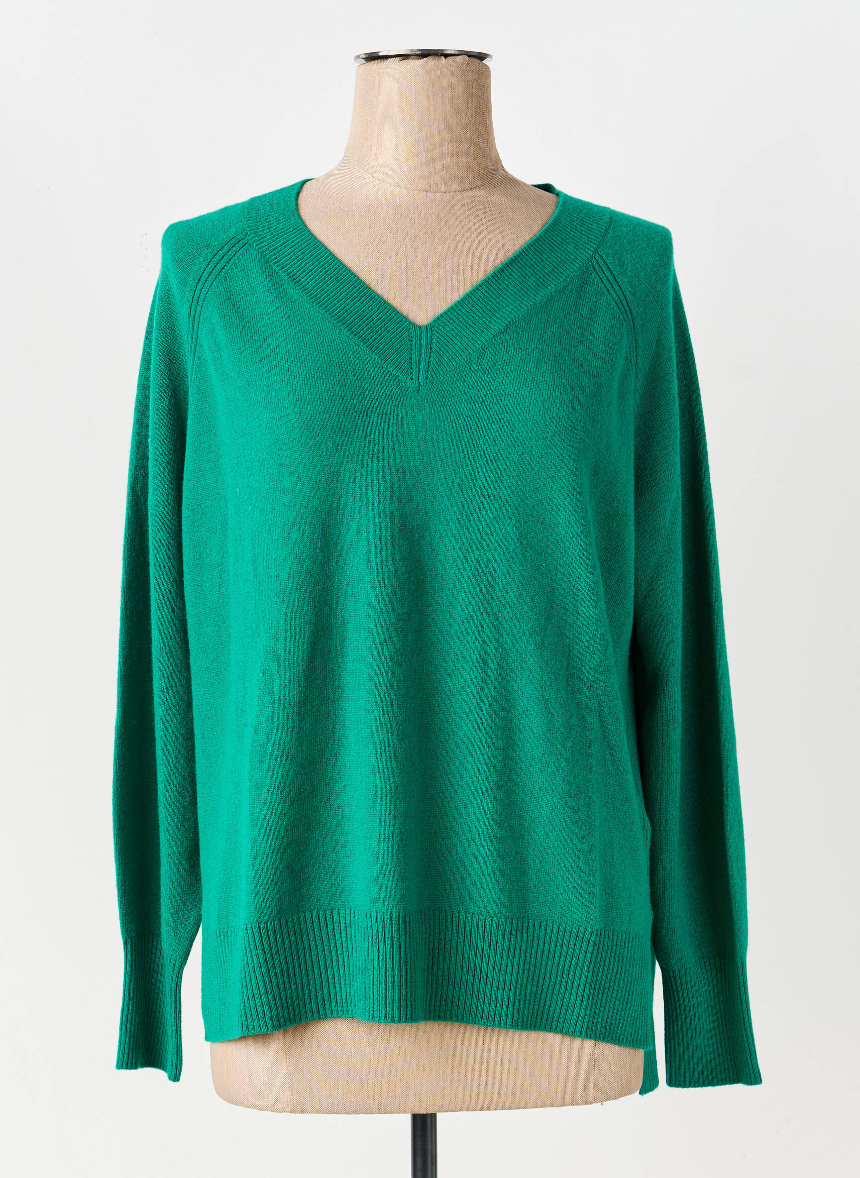 Pulover croială dreaptă mâneci lungi verde ELENA MIRO femeie