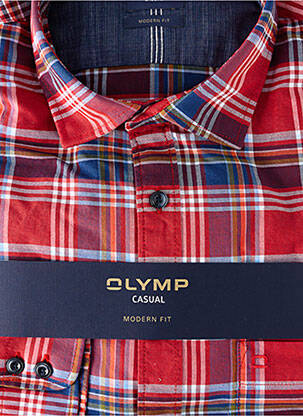 Cămașă cu mâneci lungi croială dreaptă roșu OLYMP bărbat