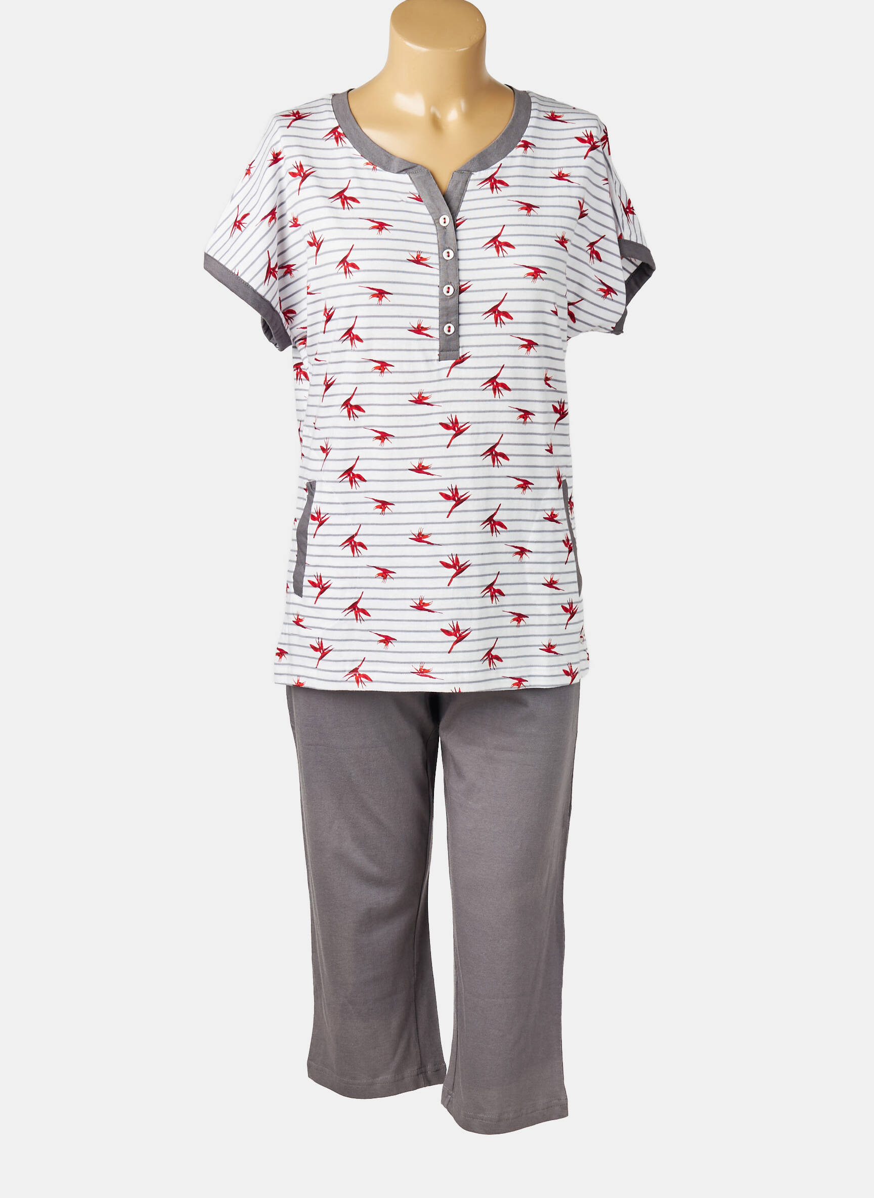 Pijama mâneci scurte gri PASTUNETTE femeie