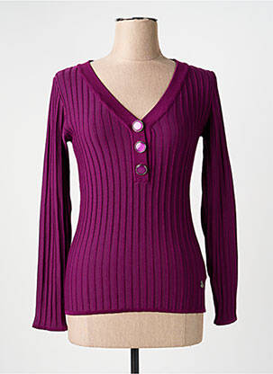 Pulover guler în v mâneci lungi violet ARTIGLI femeie