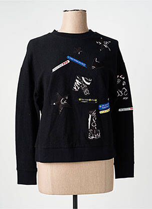 Hanorac broderie mâneci lungi negru SISLEY femeie