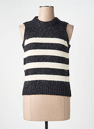 Pulover țesătură melanj fără mâneci gri WHITE STUFF femeie