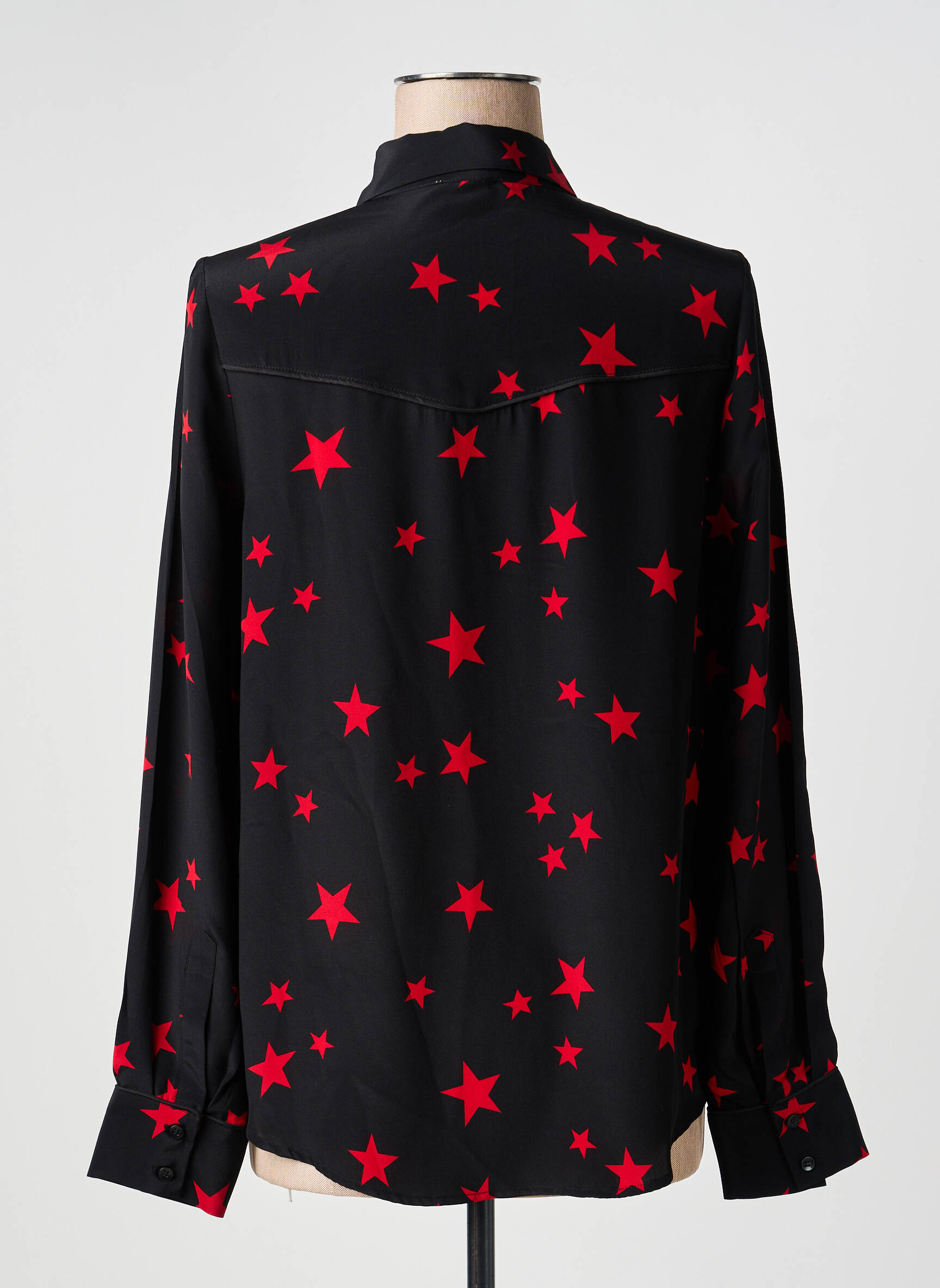 Cămașă țesătură crep mâneci lungi negru BELAIR femeie