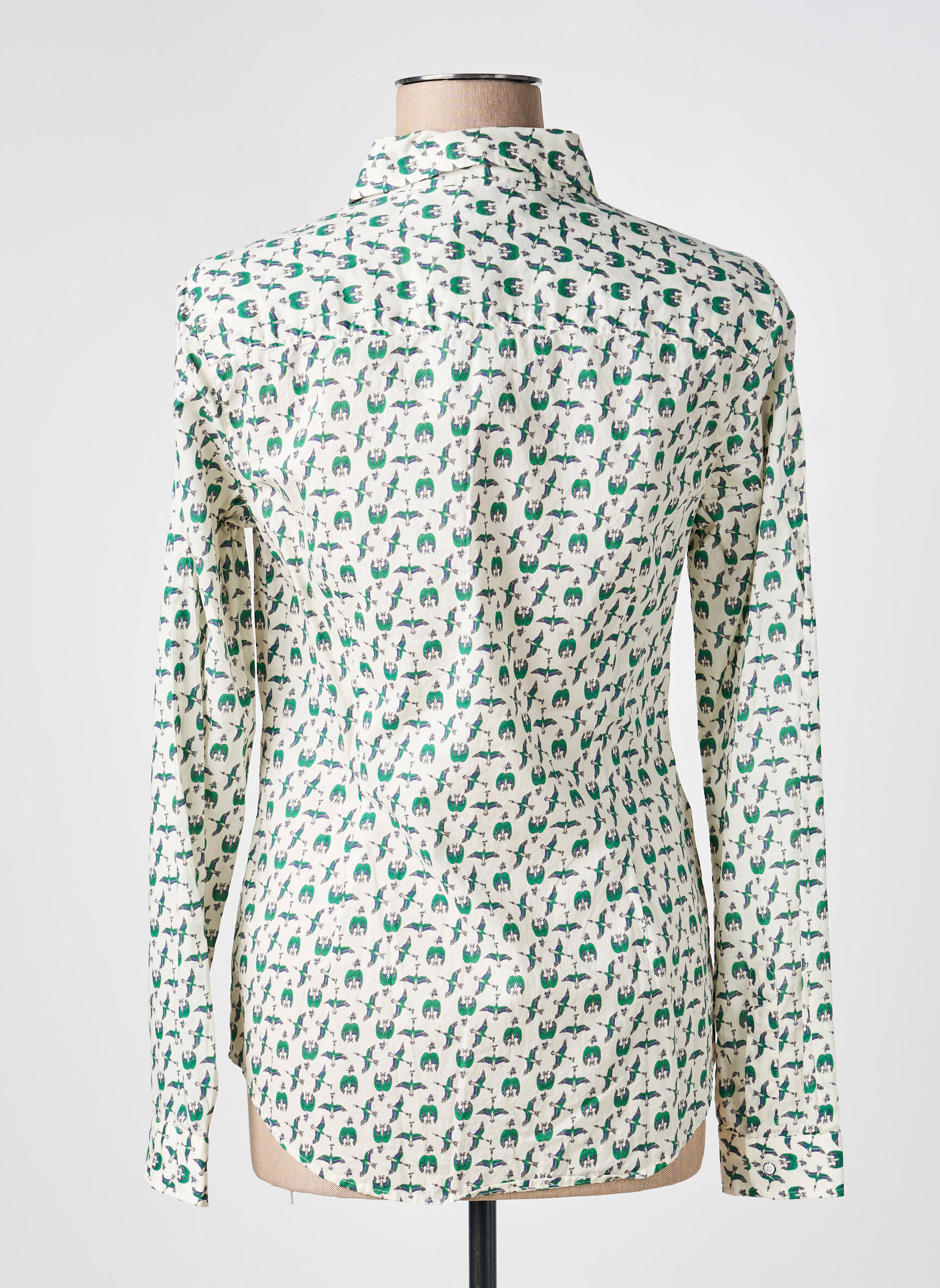 Cămașă croială cambrată mâneci lungi verde 0039 ITALY femeie