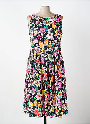 Rochie midi imprimeu floral fără mâneci negru VERA MONT femeie