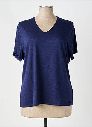 Tricou croială dreaptă mâneci scurte albastru MARBLE femeie