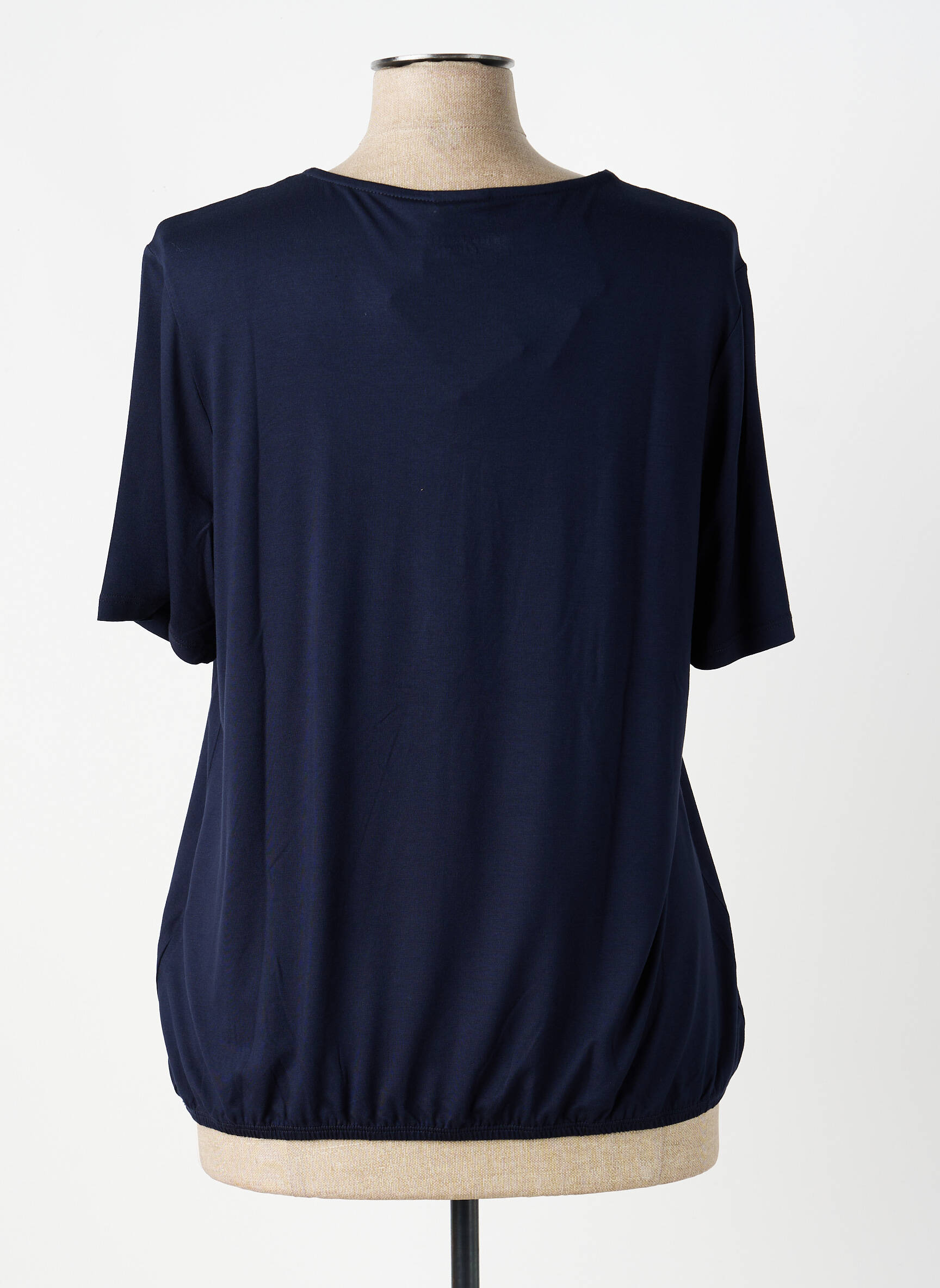 Tricou guler în v mâneci scurte albastru BARBARA LEBEK femeie