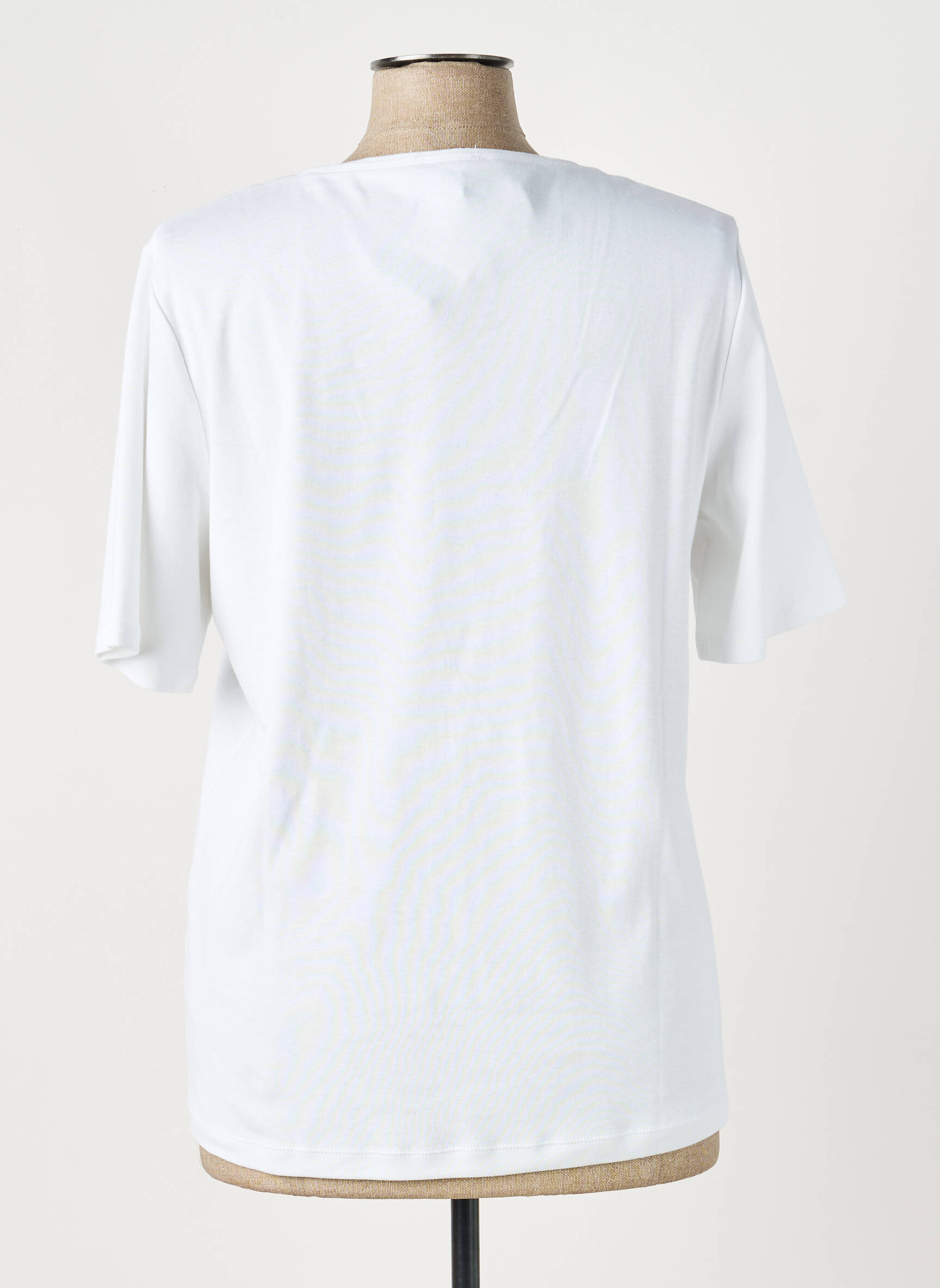 Tricou serigrafie mâneci scurte alb MARBLE femeie