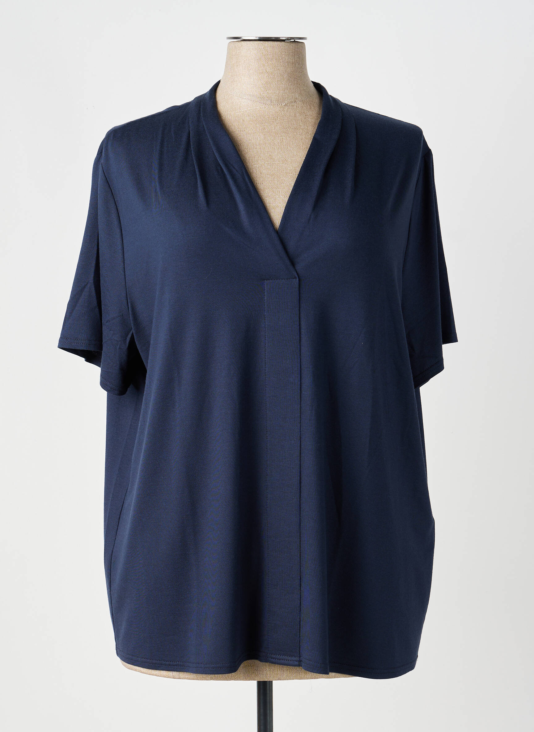 Tricou croială dreaptă mâneci scurte albastru FRANK WRIGHT femeie