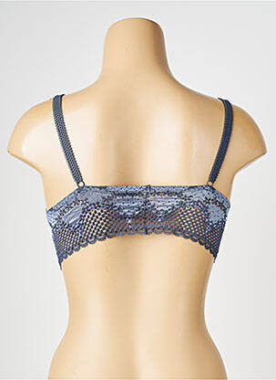Sutien efect material satinat bralete albastru IMPLICITE femeie