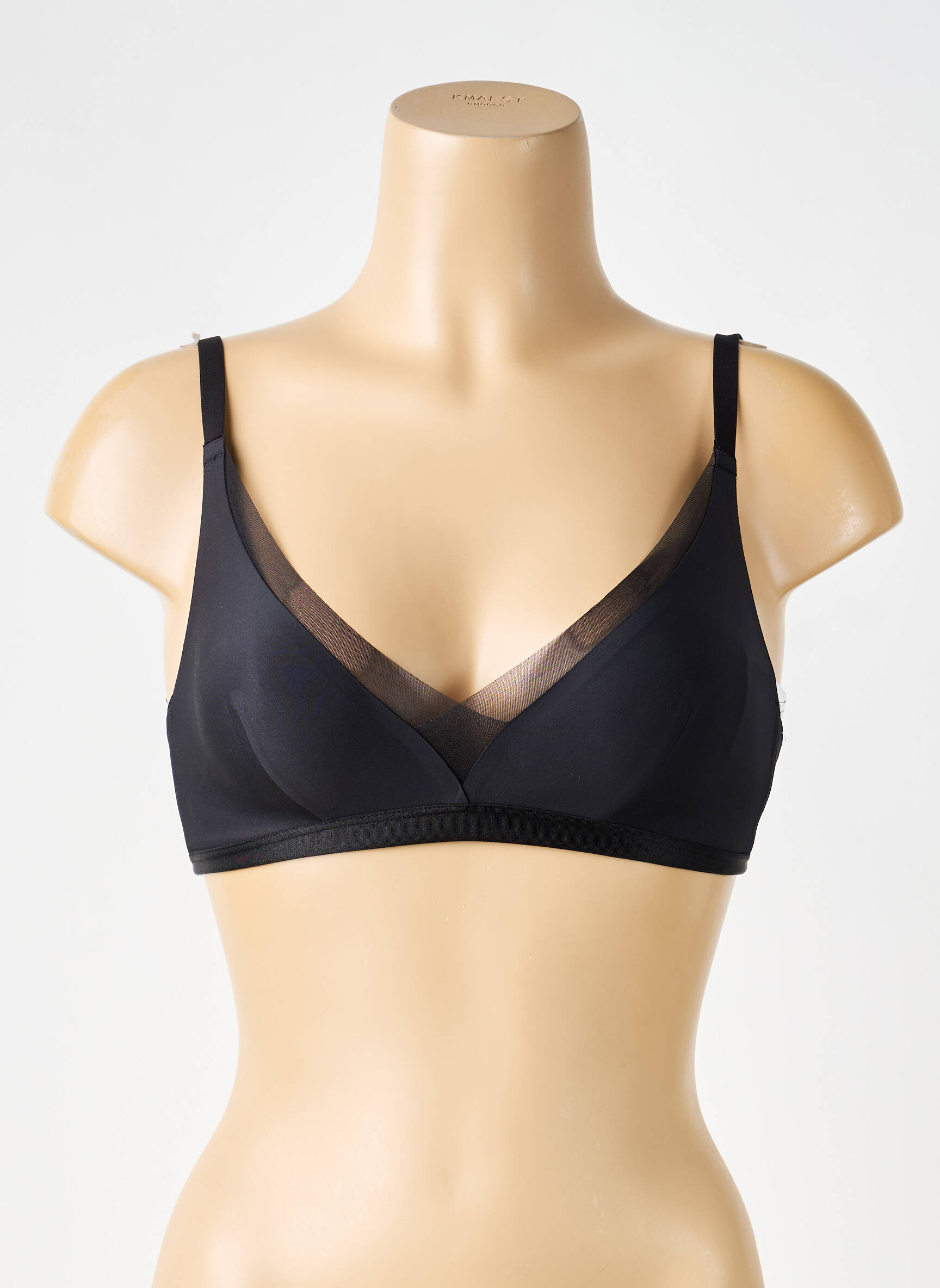 Sutien efect material satinat sutien cupe întregi cu decolteu înalt negru CHANTELLE femeie