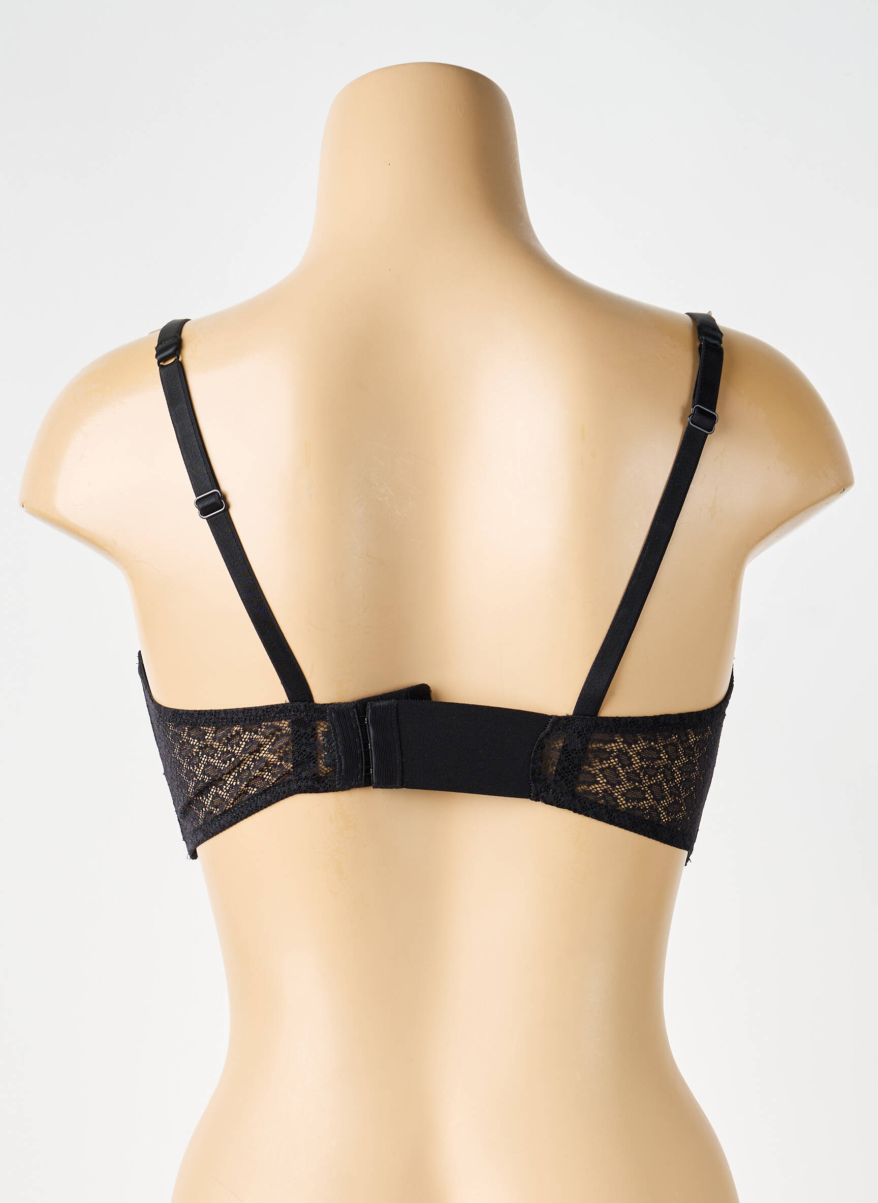Sutien efect material satinat sutien cupe întregi cu decolteu înalt negru IMPLICITE femeie
