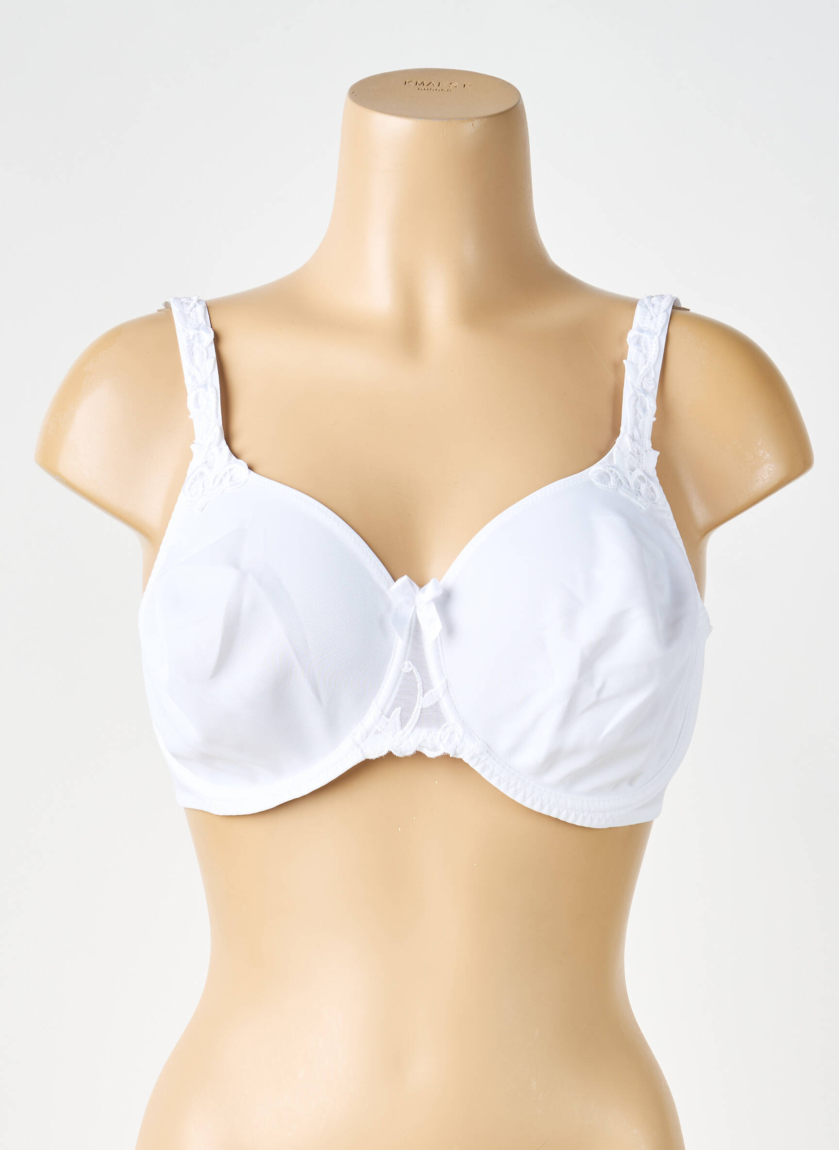 Sutien efect material satinat sutien cupe întregi cu decolteu înalt alb SIMONE PERELE femeie