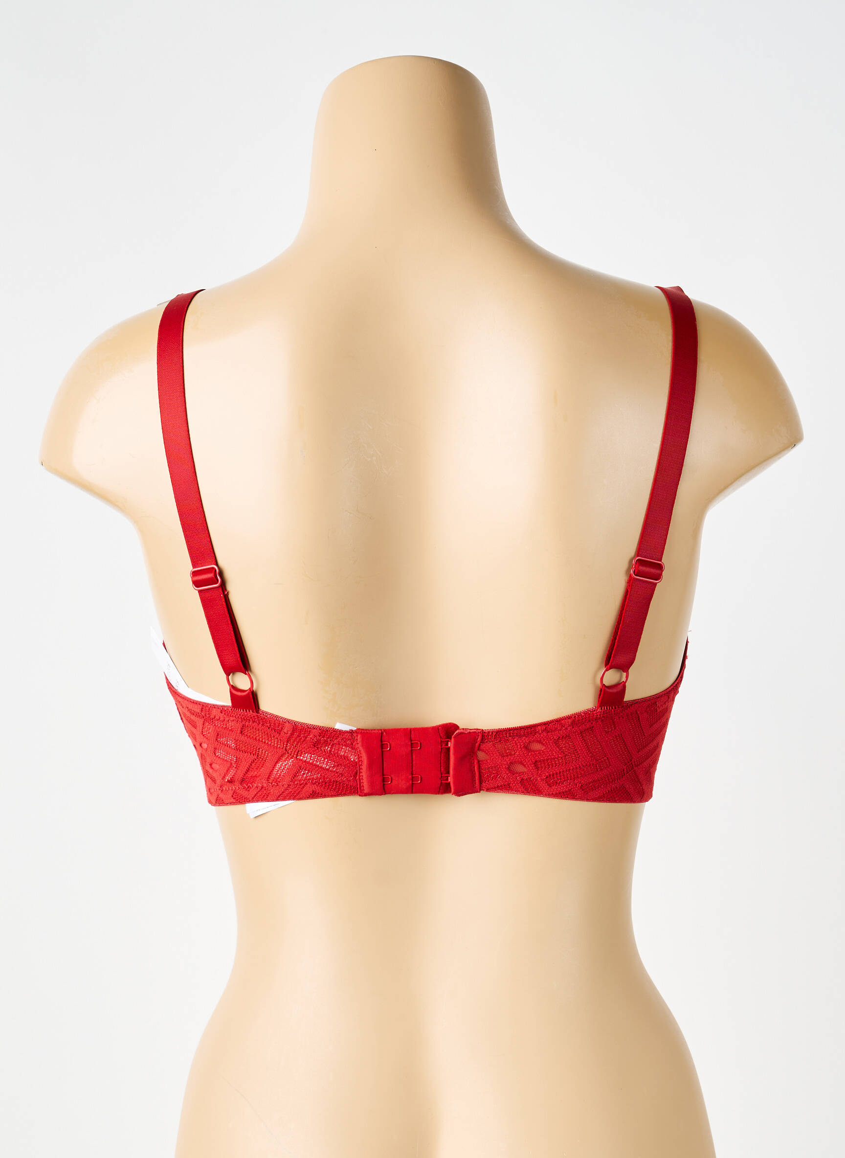 Sutien efect material satinat sutien cupe întregi cu decolteu înalt roșu PASSIONATA femeie