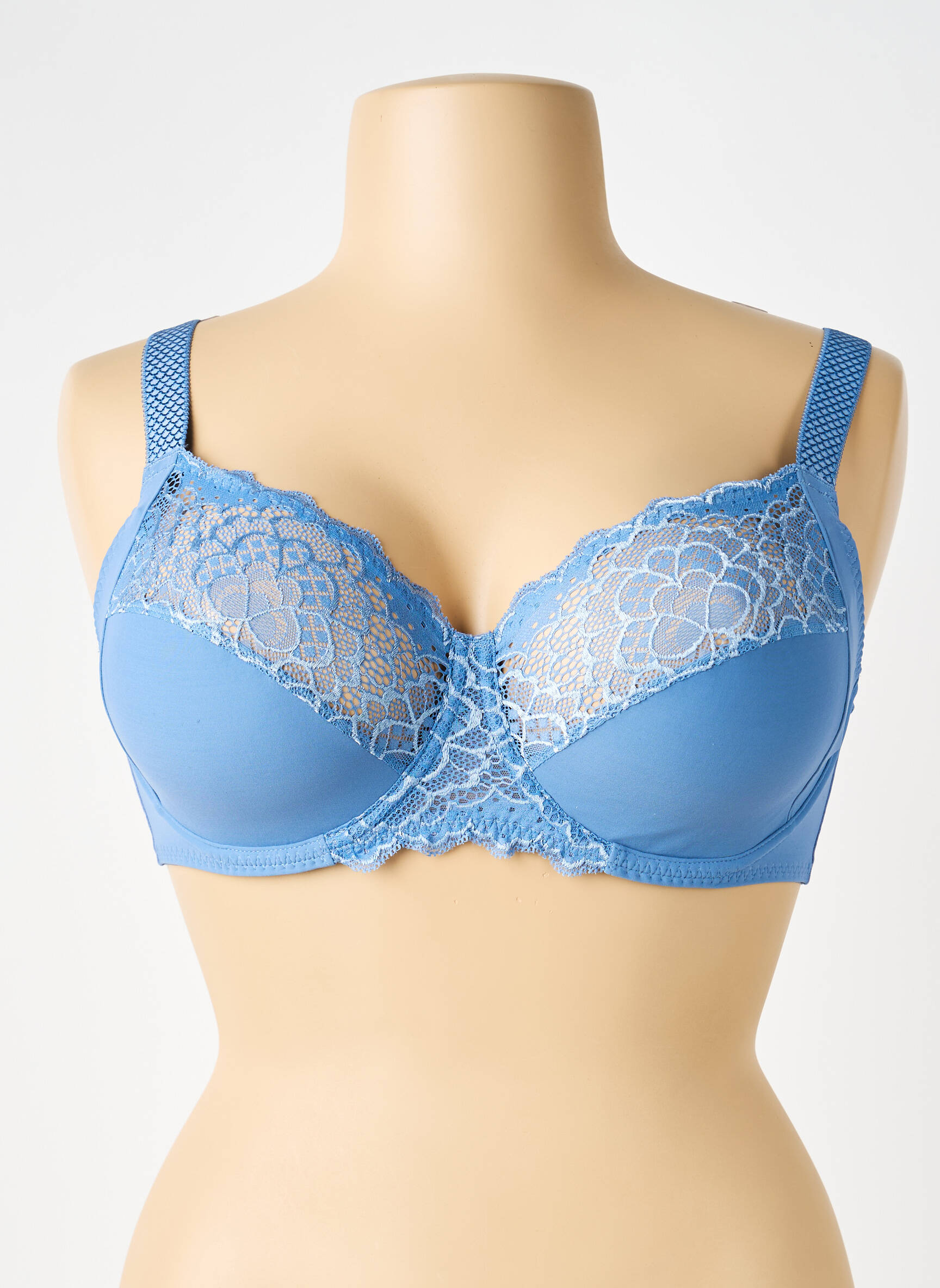 Sutien broderie sutien cupe întregi cu decolteu înalt albastru SIMONE PERELE femeie