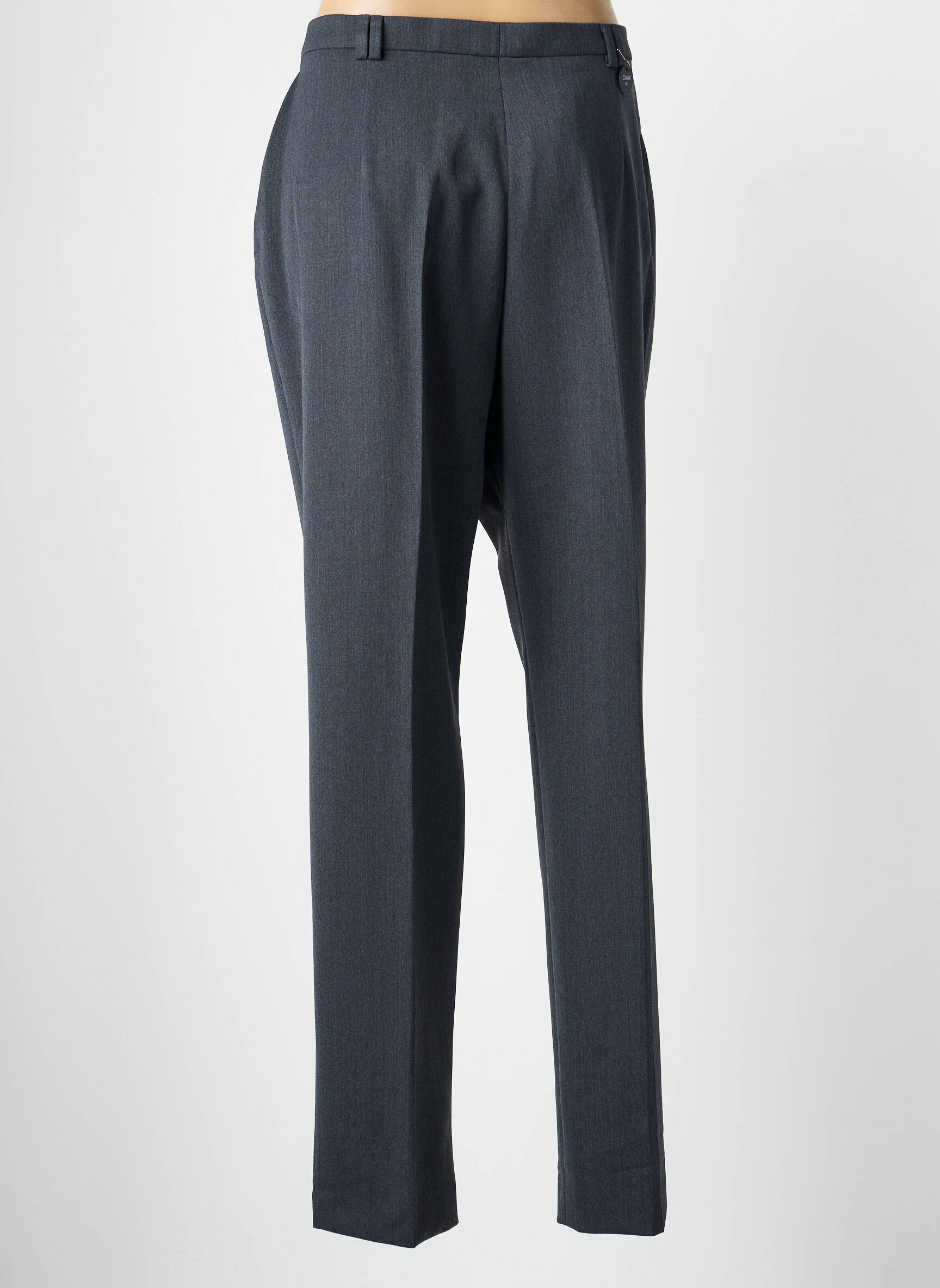 Pantalon drept talie cu cleme mărime normală gri SAINT HILAIRE femeie