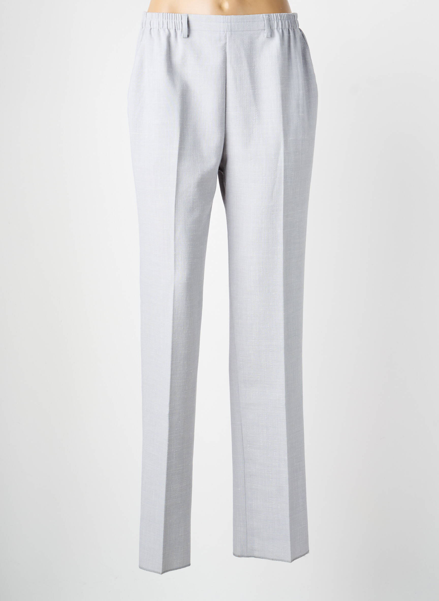 Pantalon drept țesătură crep mărime normală gri KARTING femeie