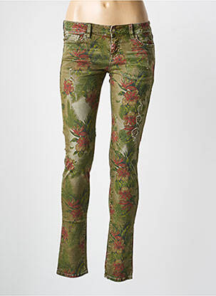 Pantalon slim buzunare verde GUESS femeie