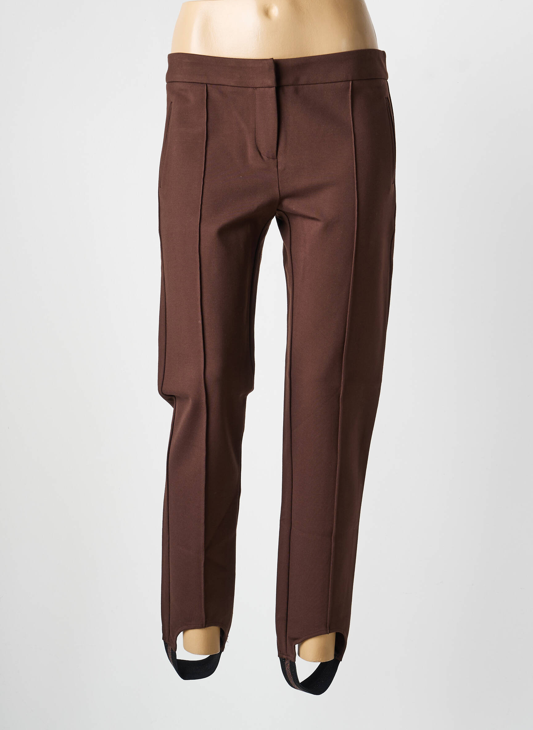 Pantalon slim buzunare maro BELAIR femeie