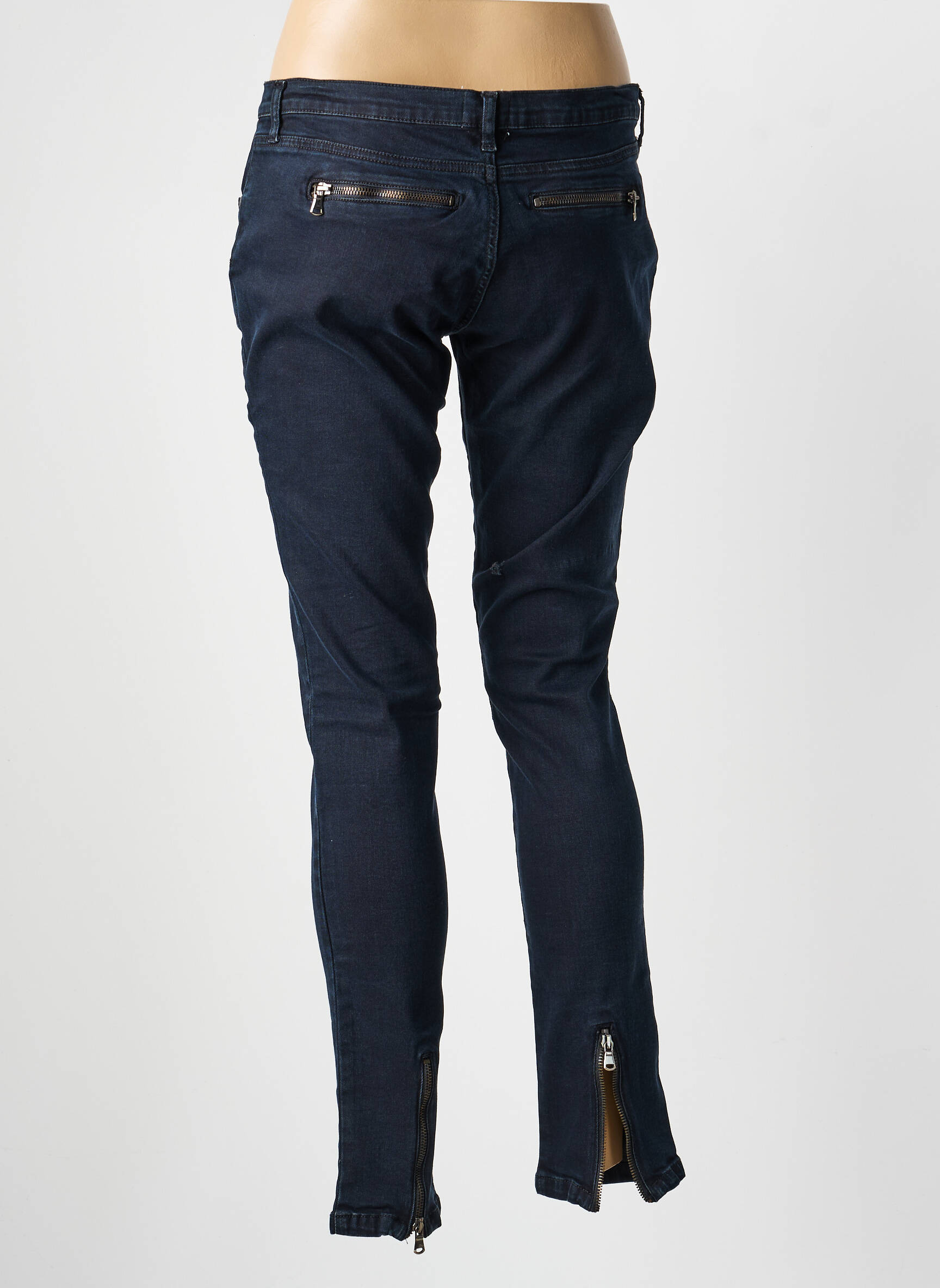Pantalon slim buzunare albastru BELAIR femeie