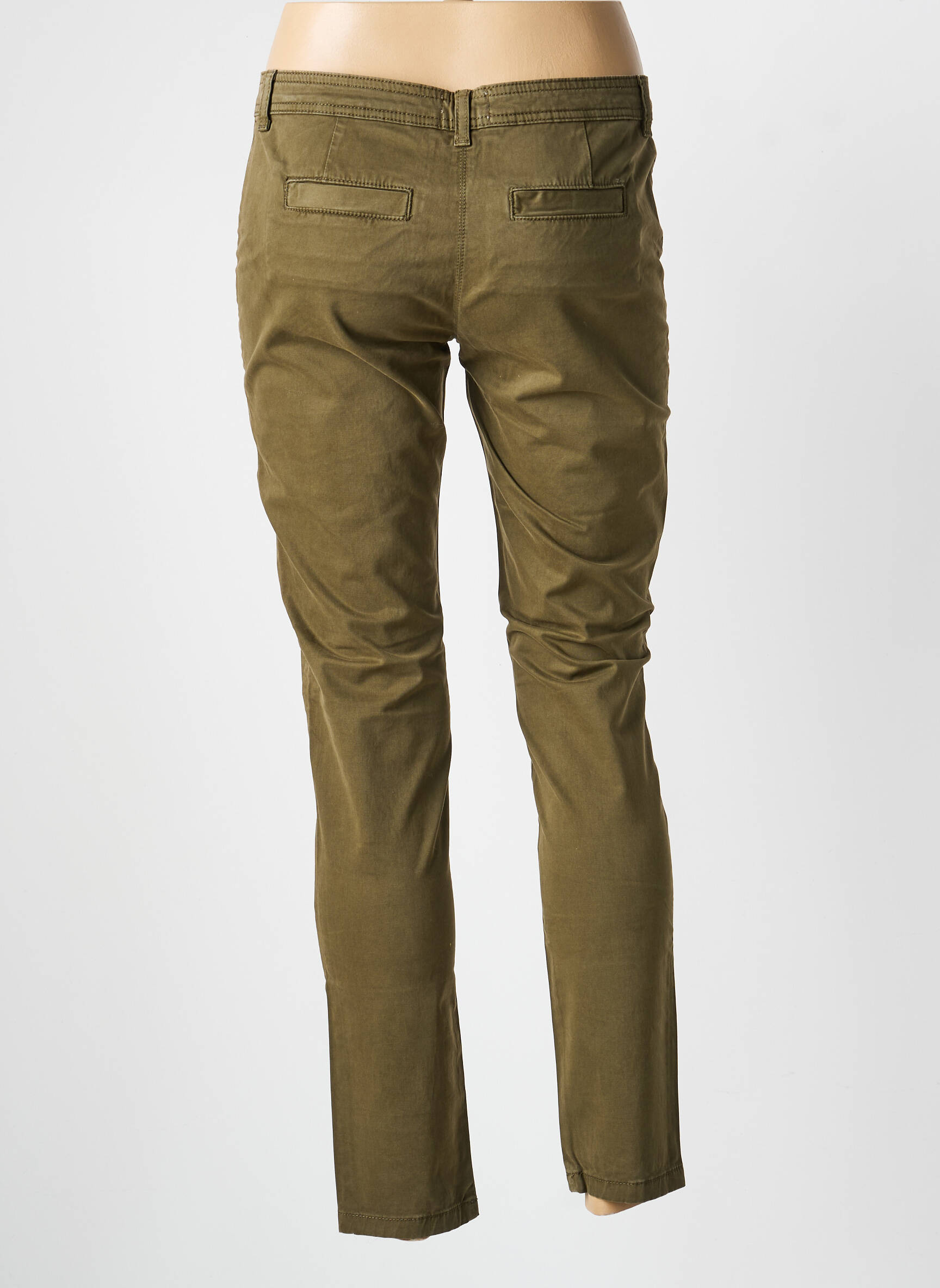 Pantalon slim buzunare verde BELAIR femeie