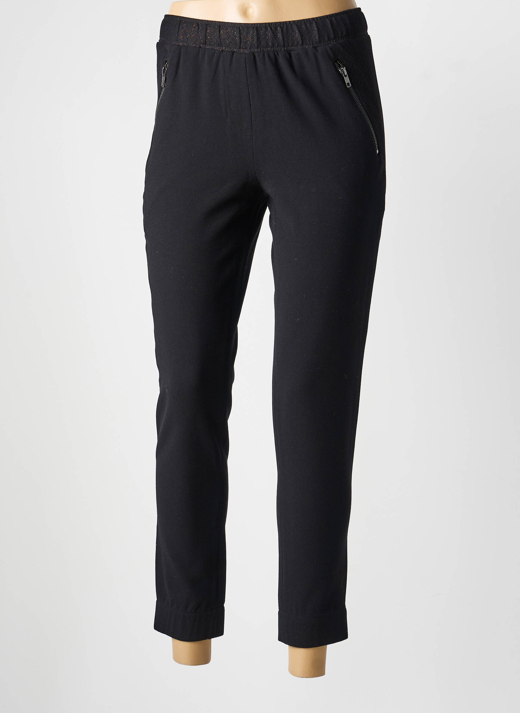 Pantalon 7/8 talie elastică negru BELAIR femeie