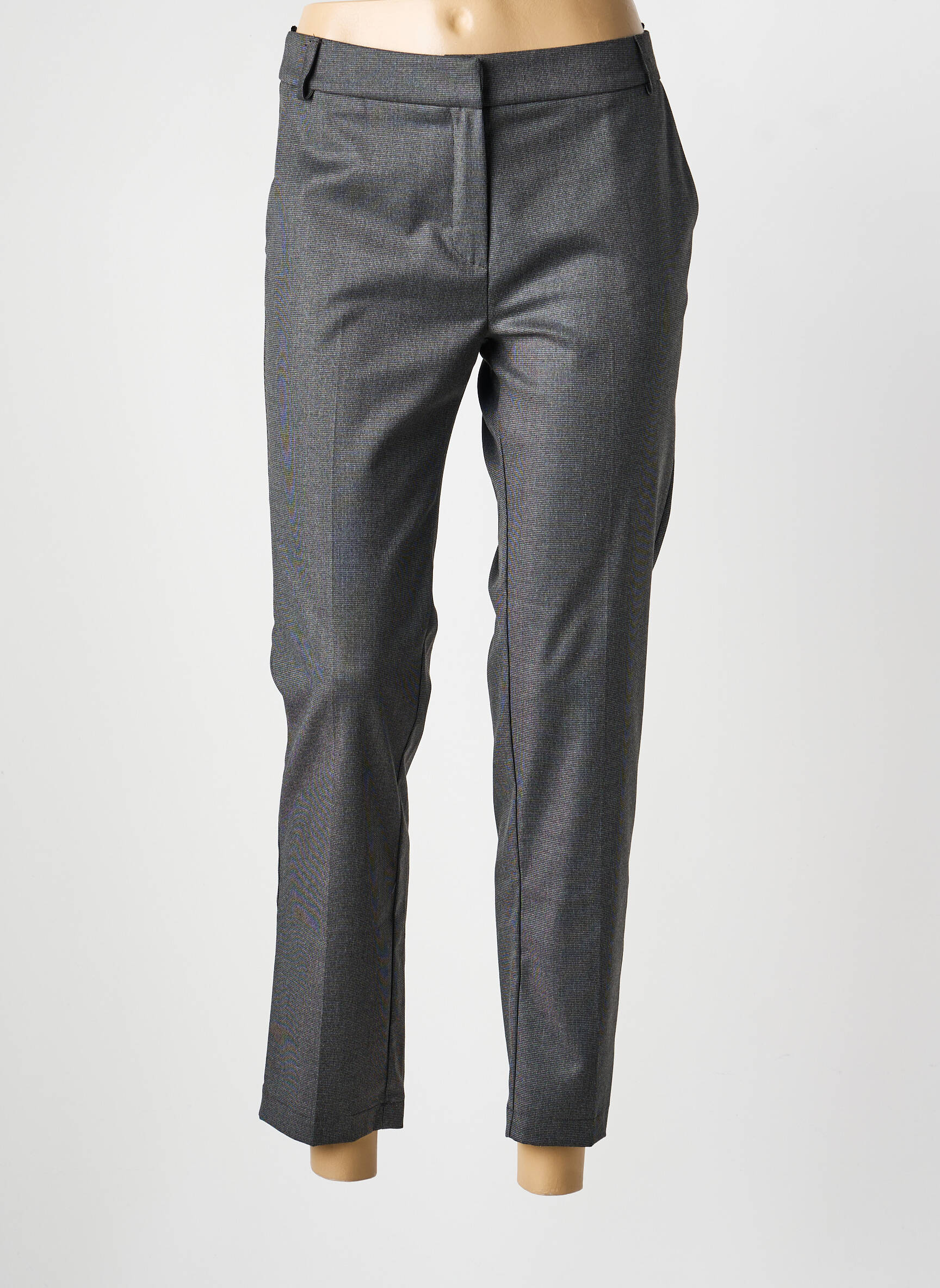 Pantalon 7/8 închidere cu fermoar sub clapetă cu cârlig gri LA PETITE FRANCAISE femeie